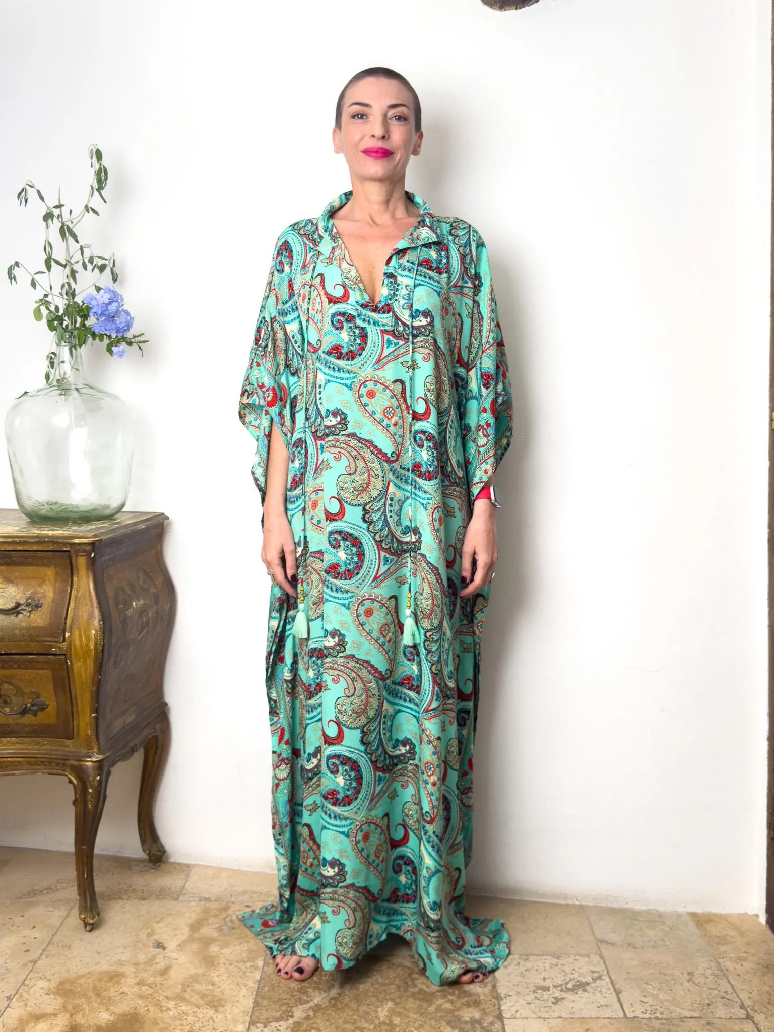 Modern Oversize Silk Kaftan Maxi Dress, Silk Dress, Loose Dress, Home Dress, Plus Size Dress, Christmas Gift