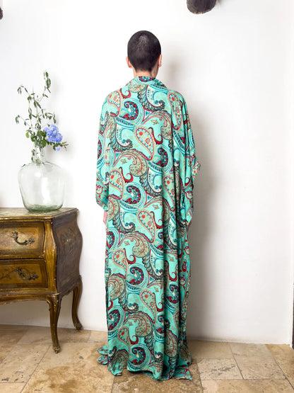 Modern Oversize Silk Kaftan Maxi Dress, Silk Dress, Loose Dress, Home Dress, Plus Size Dress, Christmas Gift