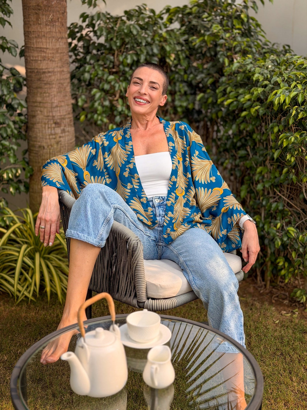 Vintage silk kimono jacket – short open jacket women – boho chic style