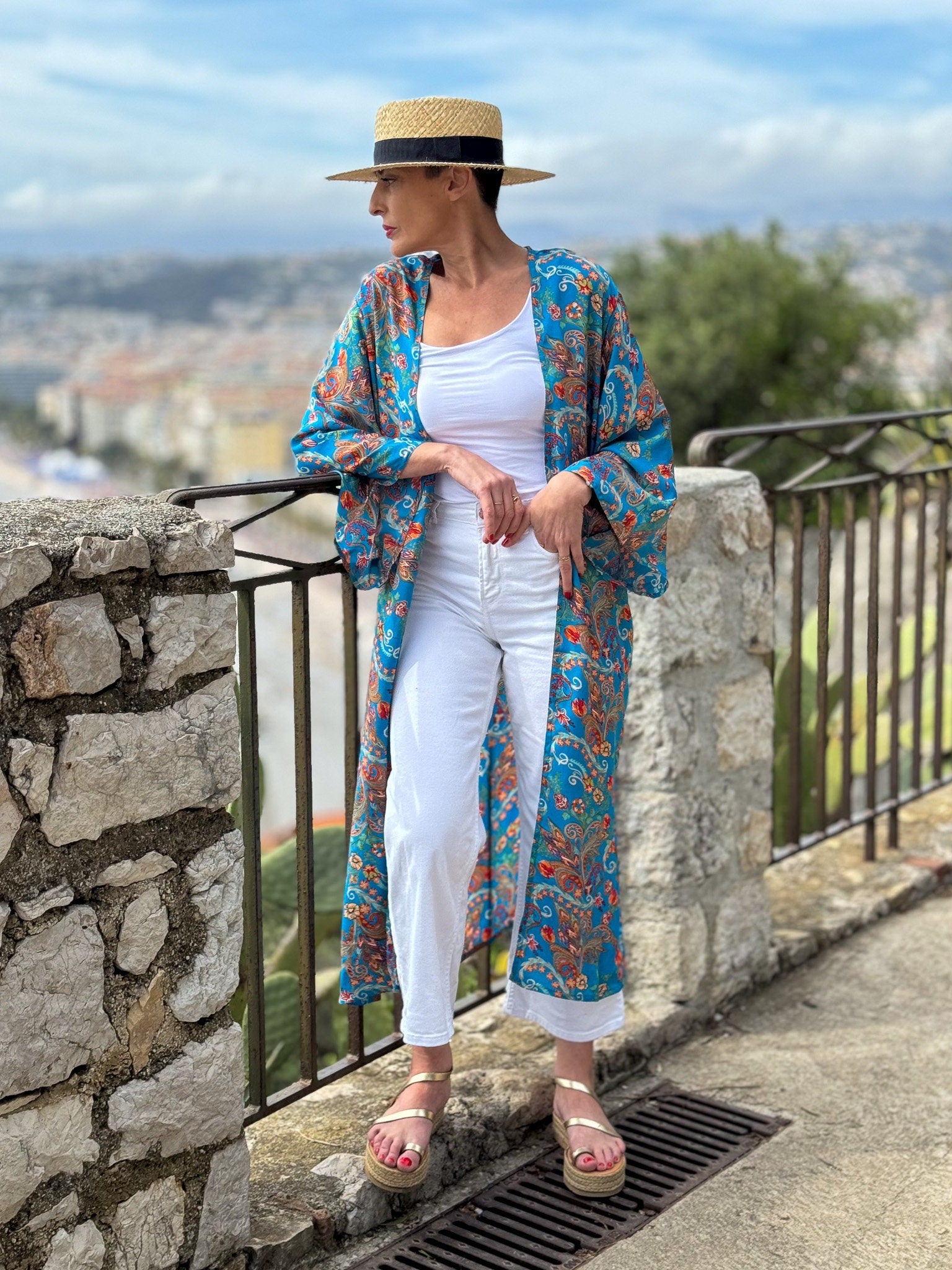 Kimono en soie, Kimono vintage, kimono bohème,  Robe d'intérieur, Cadeau de Noël, Cadeaux pour elle.