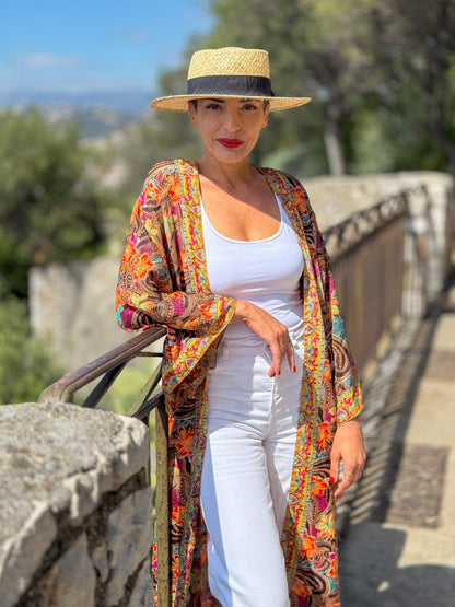 Kimono en soie, Kimono vintage, kimono bohème,  Robe d'intérieur, Cadeau de Noël, Cadeaux pour elle.