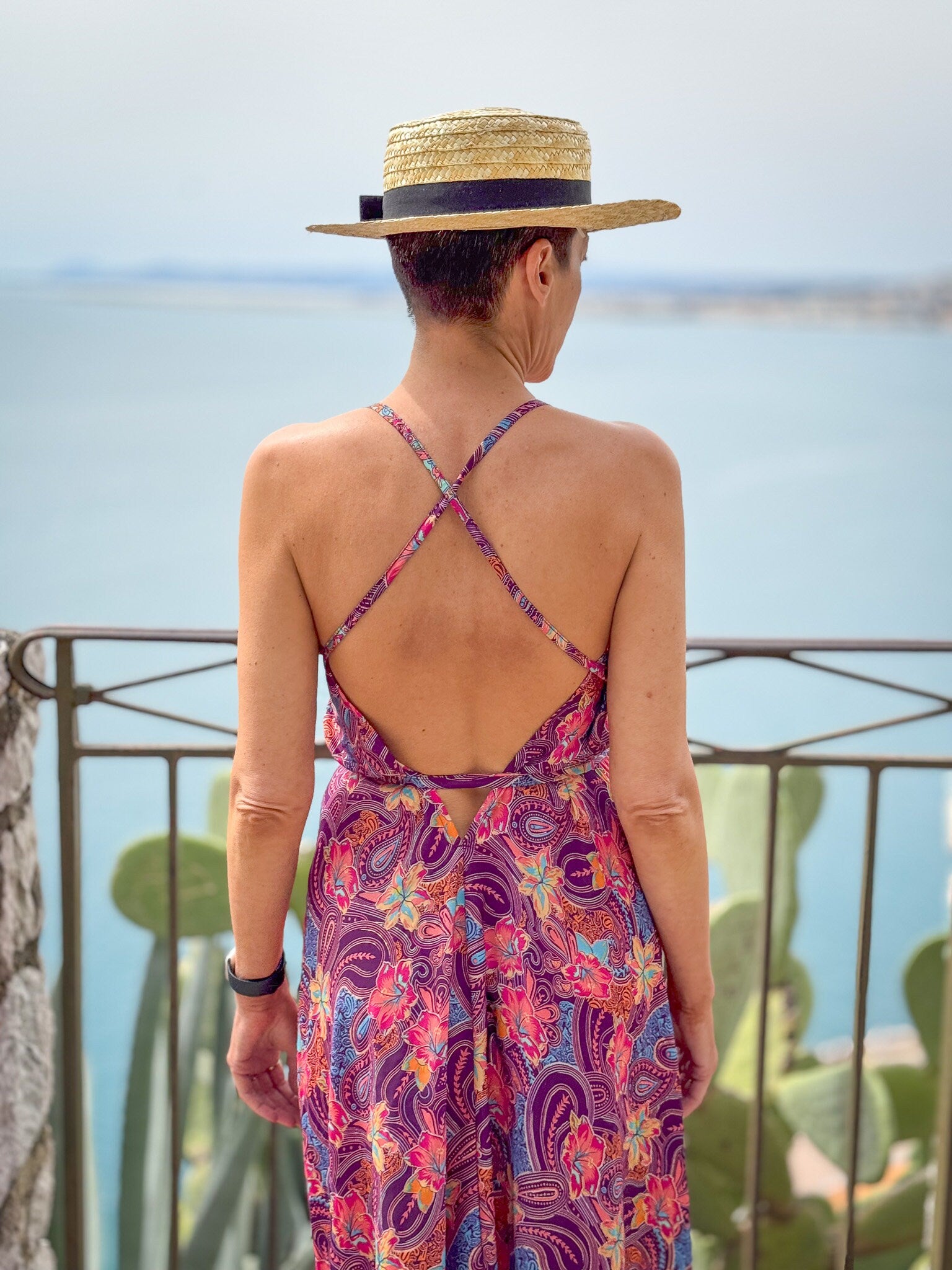 Silk backless dress / summer dress / one size / boho dress / Light dress / vintage dress