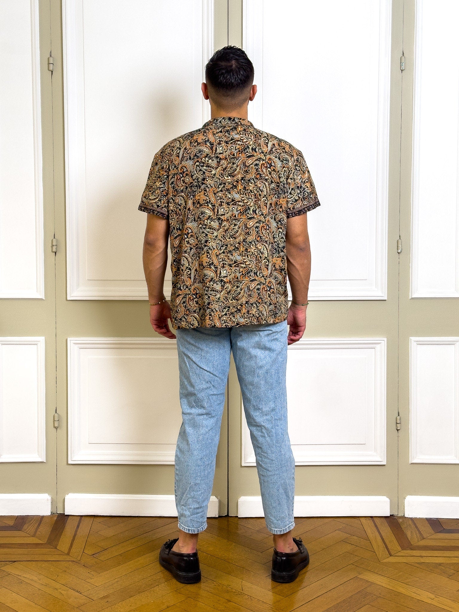 T-shirt Col Mao / T-shirt homme en soie / T-shirt col V / T-shirt ajusté en soie / vêtement pour homme / Cadeau pour lui