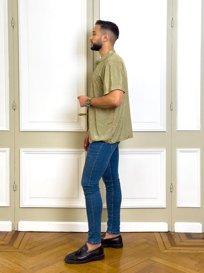 T-shirt Col Mao / T-shirt homme en soie / T-shirt col V / T-shirt ajusté en soie / vêtement pour homme / Cadeau pour lui
