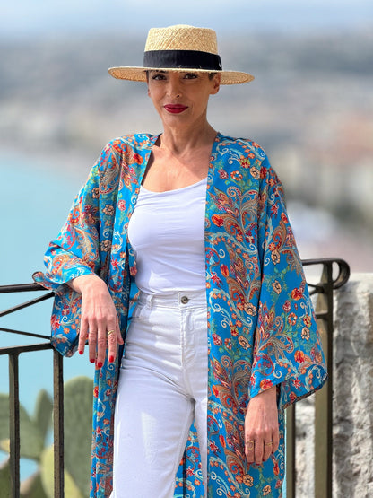 Kimono en soie, Kimono vintage, kimono bohème,  Robe d'intérieur, Cadeau de Noël, Cadeaux pour elle.