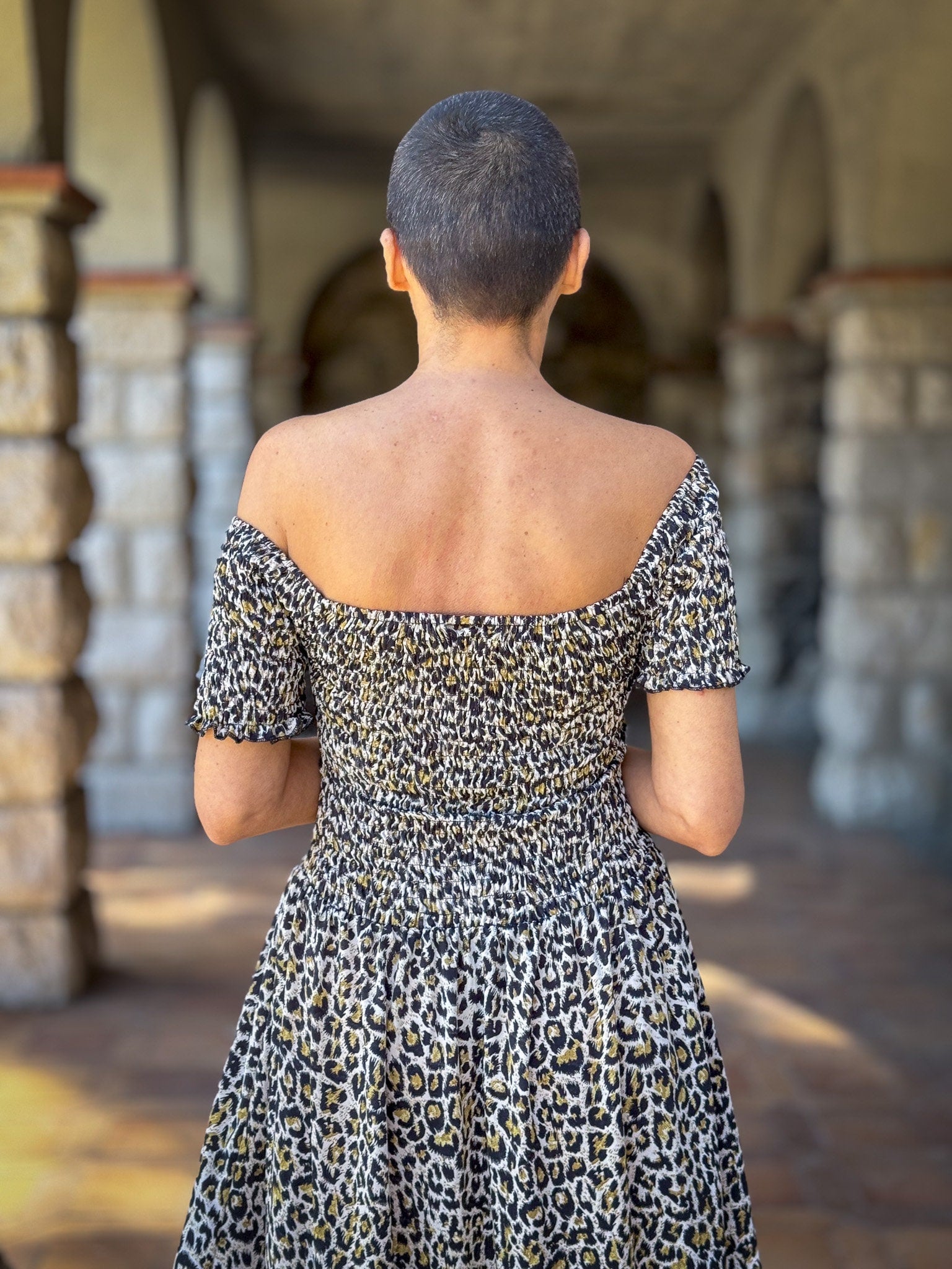 Bohemian silk dress / Smocked silk dress / Off the shoulder dress / summer dress / short sleeve dress