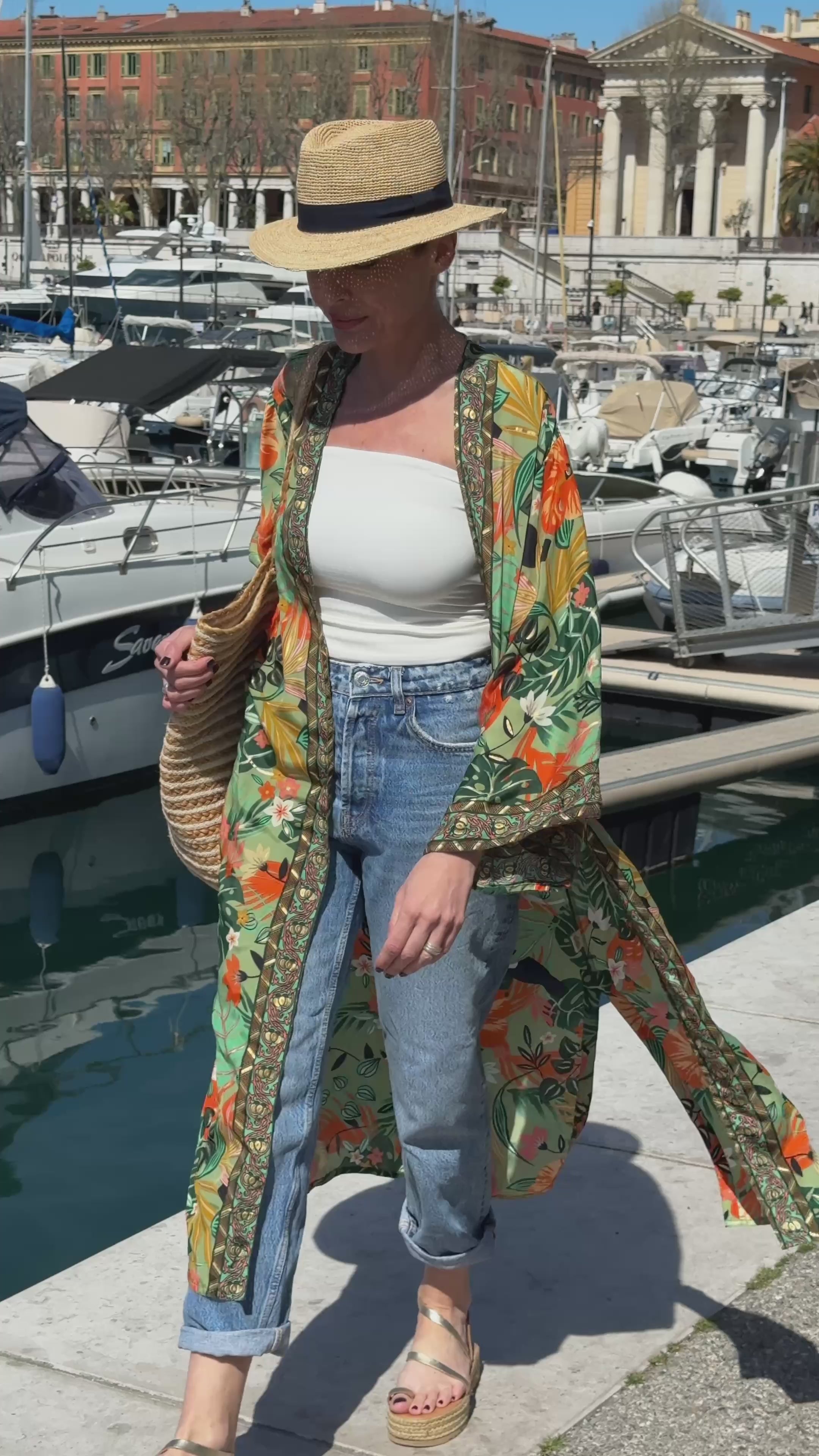 Kimono en soie, Kimono vintage, kimono bohème,  Robe d'intérieur, Cadeau de Noël, Cadeaux pour elle