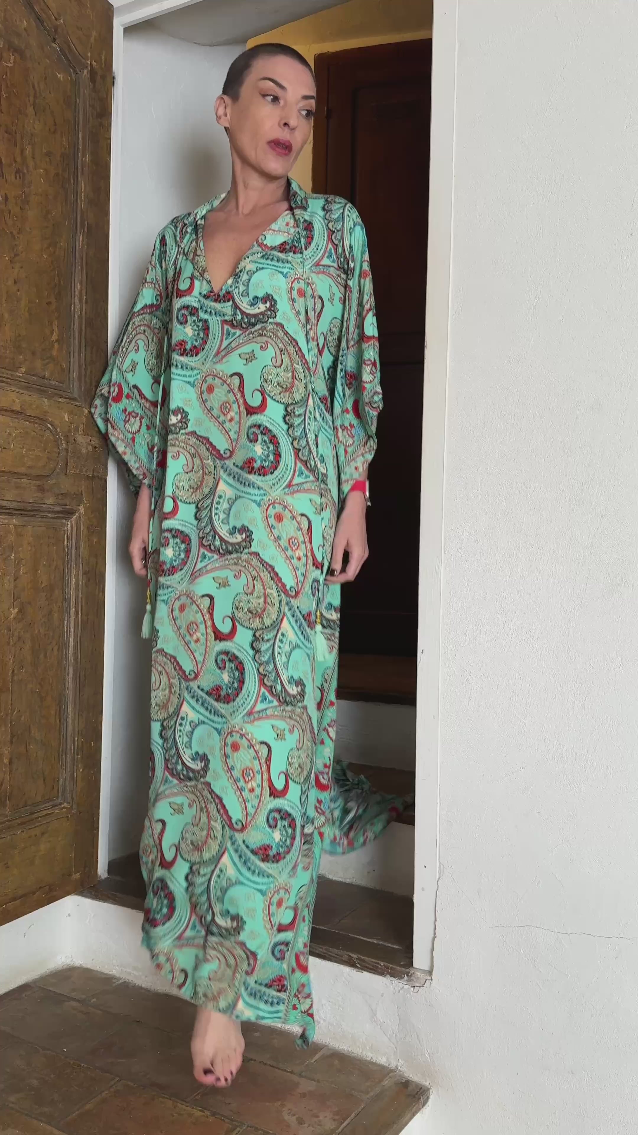 Modern Oversize Silk Kaftan Maxi Dress, Silk Dress, Loose Dress, Home Dress, Plus Size Dress, Christmas Gift
