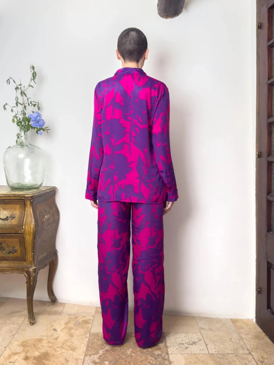 Ensemble pyjama en soie pour femme - Ensemble pour la maison en soie - ensemble loungewear en soie - Ensemble de détente en soie