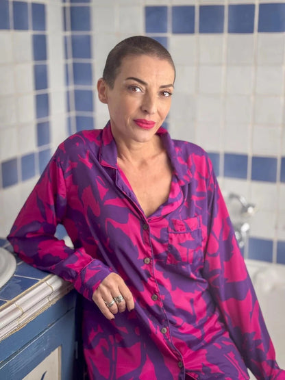 Ensemble pyjama en soie pour femme - Ensemble pour la maison en soie - ensemble loungewear en soie - Ensemble de détente en soie