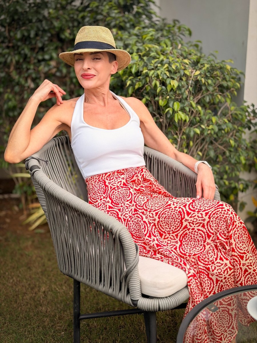 Boho Gypsy Wrap Maxi Skirt with Ruffles – Silk & Viscose