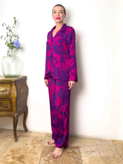 Ensemble pyjama en soie pour femme - Ensemble pour la maison en soie - ensemble loungewear en soie - Ensemble de détente en soie