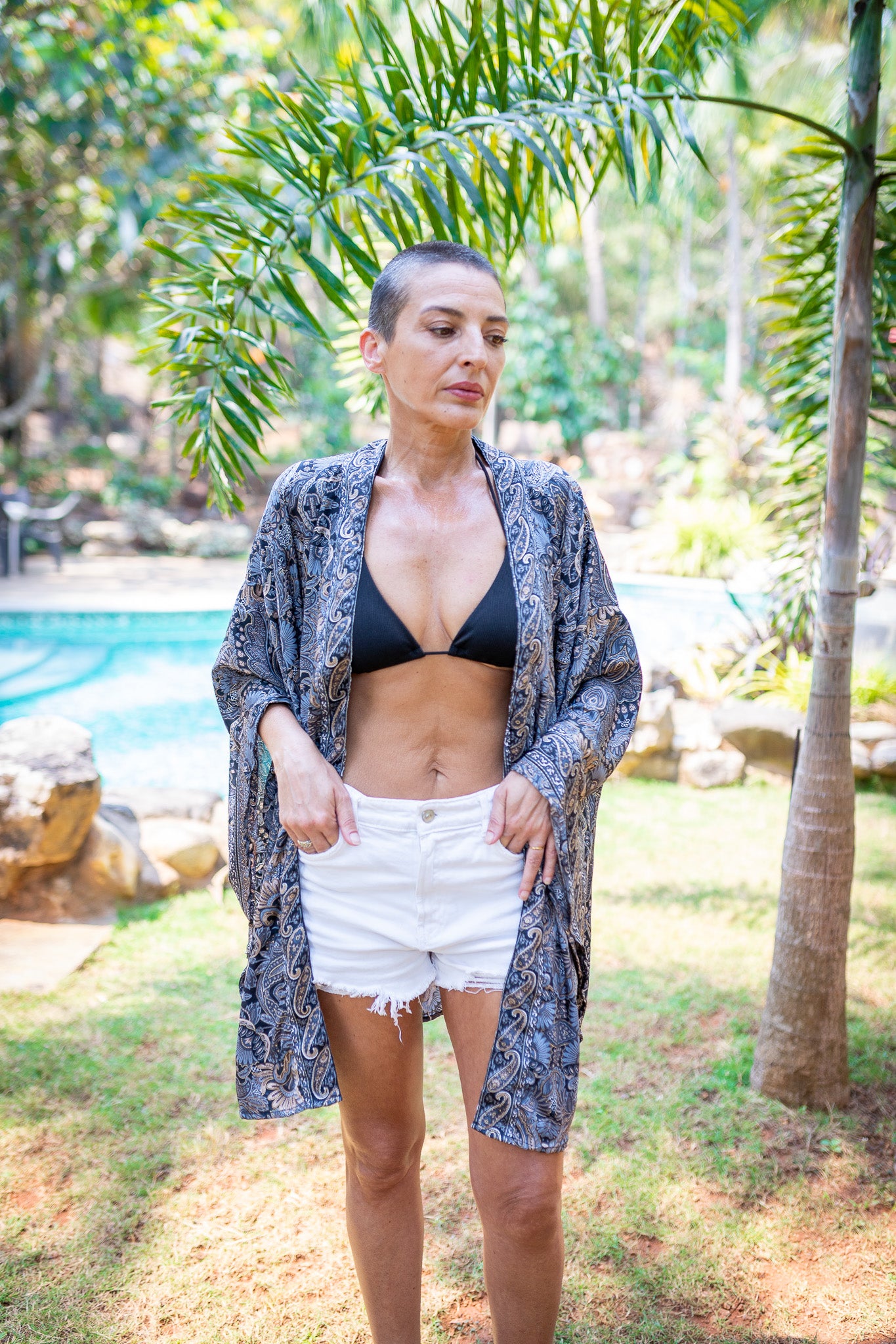 Silk short kimono, sil kimono with belt, vintage kimono, boho kimono, dressing gown