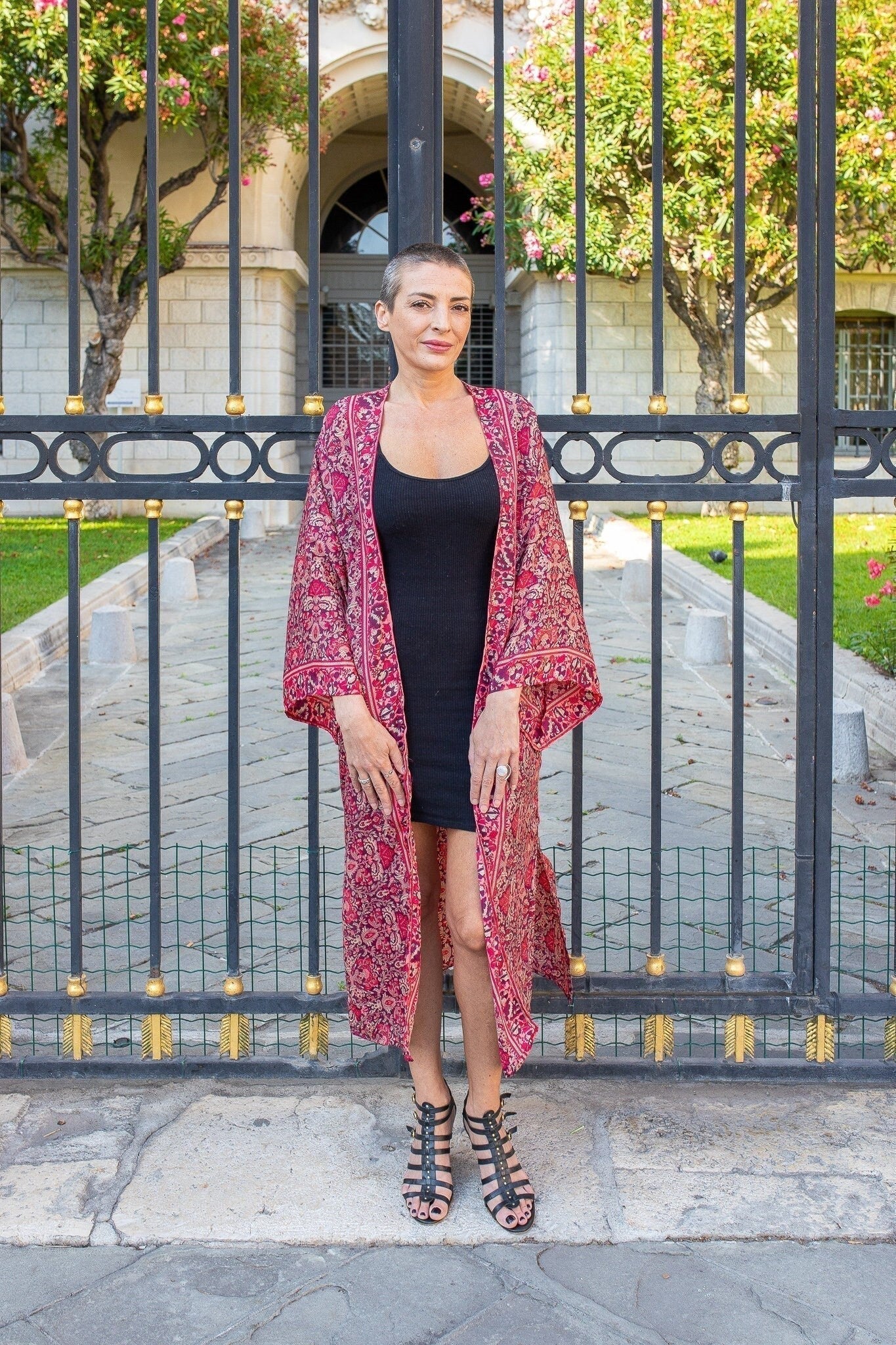 Woman silk kimono, Vintage kimono, Boho kimono, Silk dressing gown