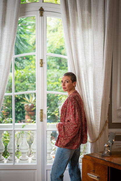 Silk kimono jacket, cardigan jacket, vintage kimono, bohemian jacket