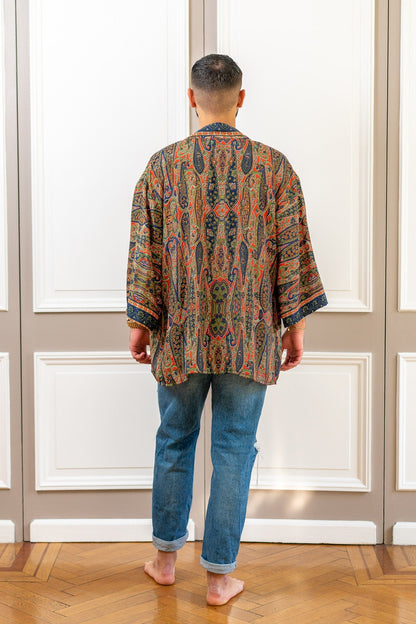 Men's kimono jacket, cardigan jacket, silk kimono, short kimono
