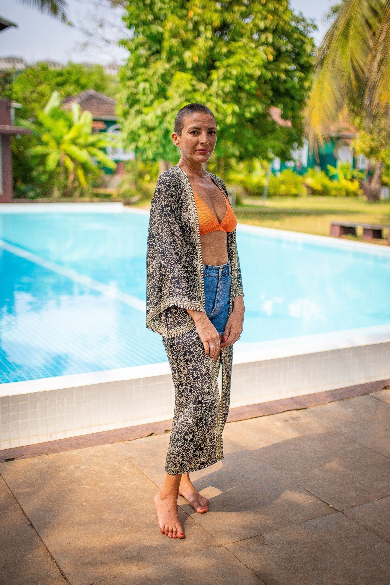 Woman silk kimono, Vintage kimono, Boho kimono, Silk dressing gown