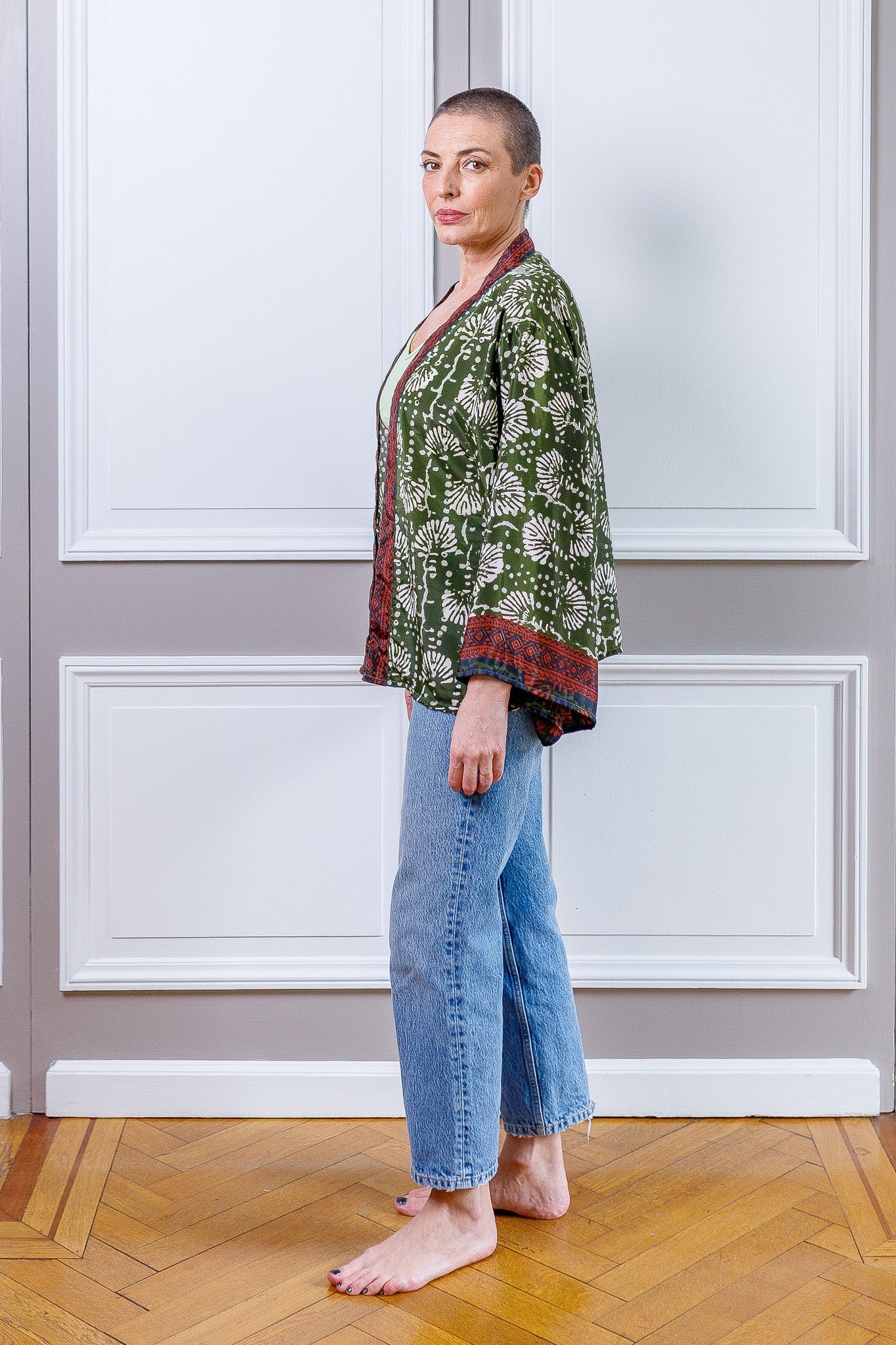 Silk kimono jacket, cardigan jacket, vintage kimono, bohemian jacket