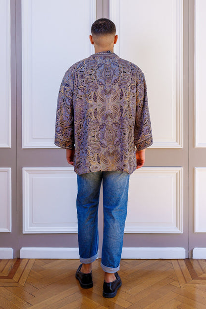 Men's kimono jacket, cardigan jacket, silk kimono, short kimono