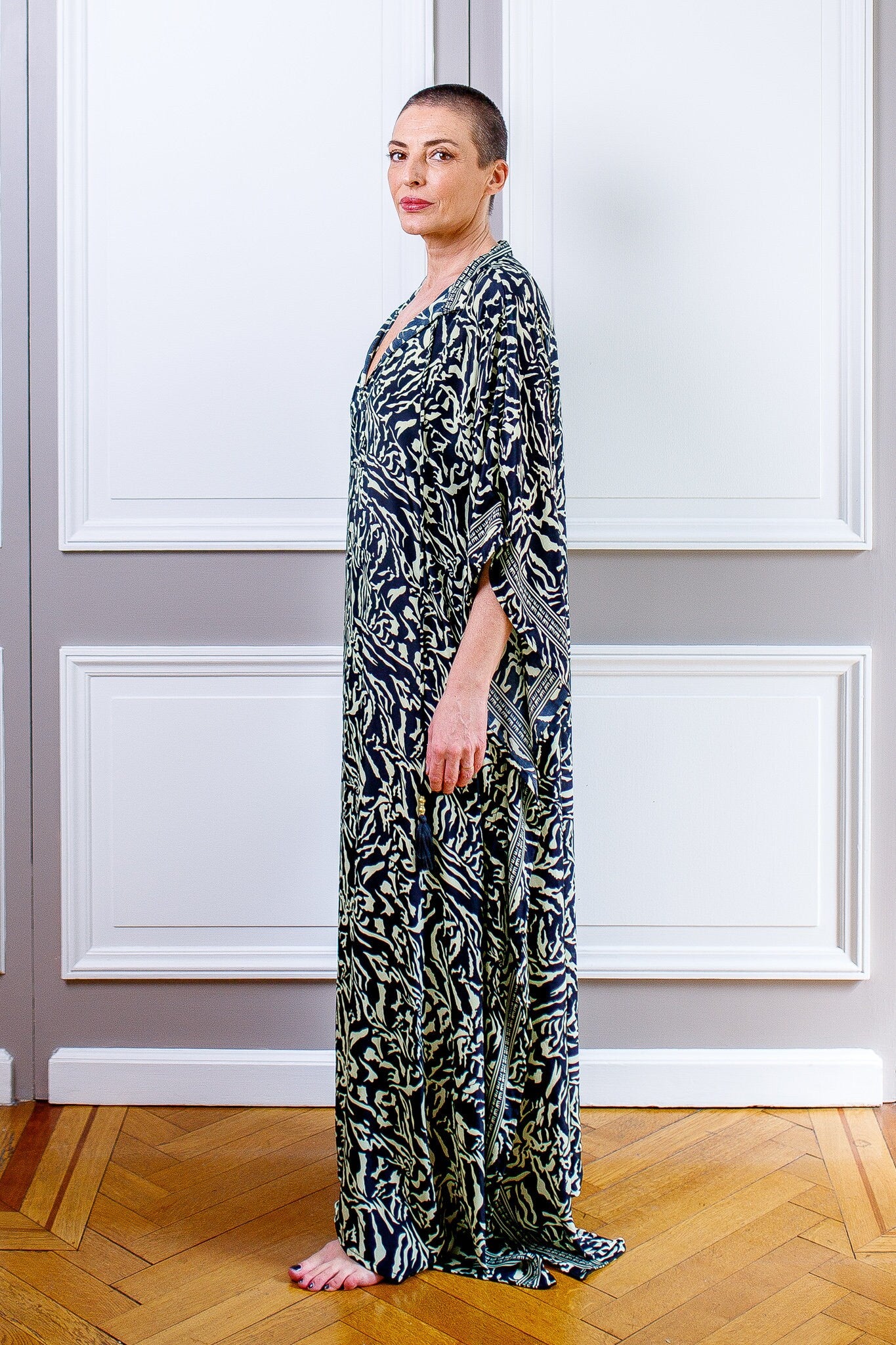 Modern Oversize Silk Kaftan Maxi Dress, Silk Dress, Loose Dress, Home Dress, Plus Size Dress