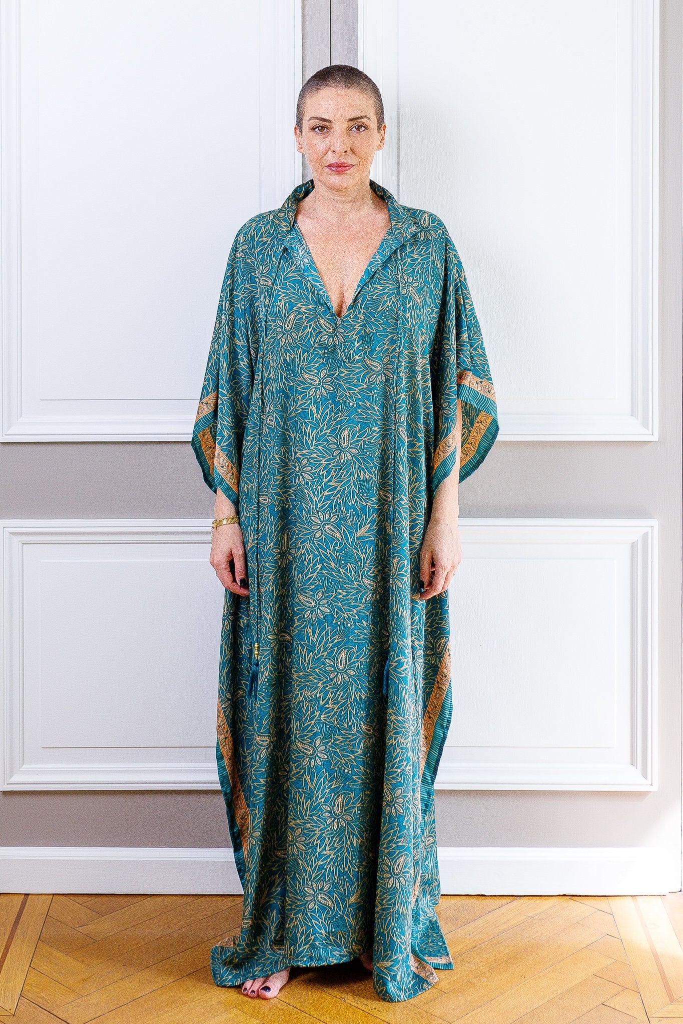 Modern Oversize Silk Kaftan Maxi Dress, Silk Dress, Loose Dress, Home Dress, Plus Size Dress
