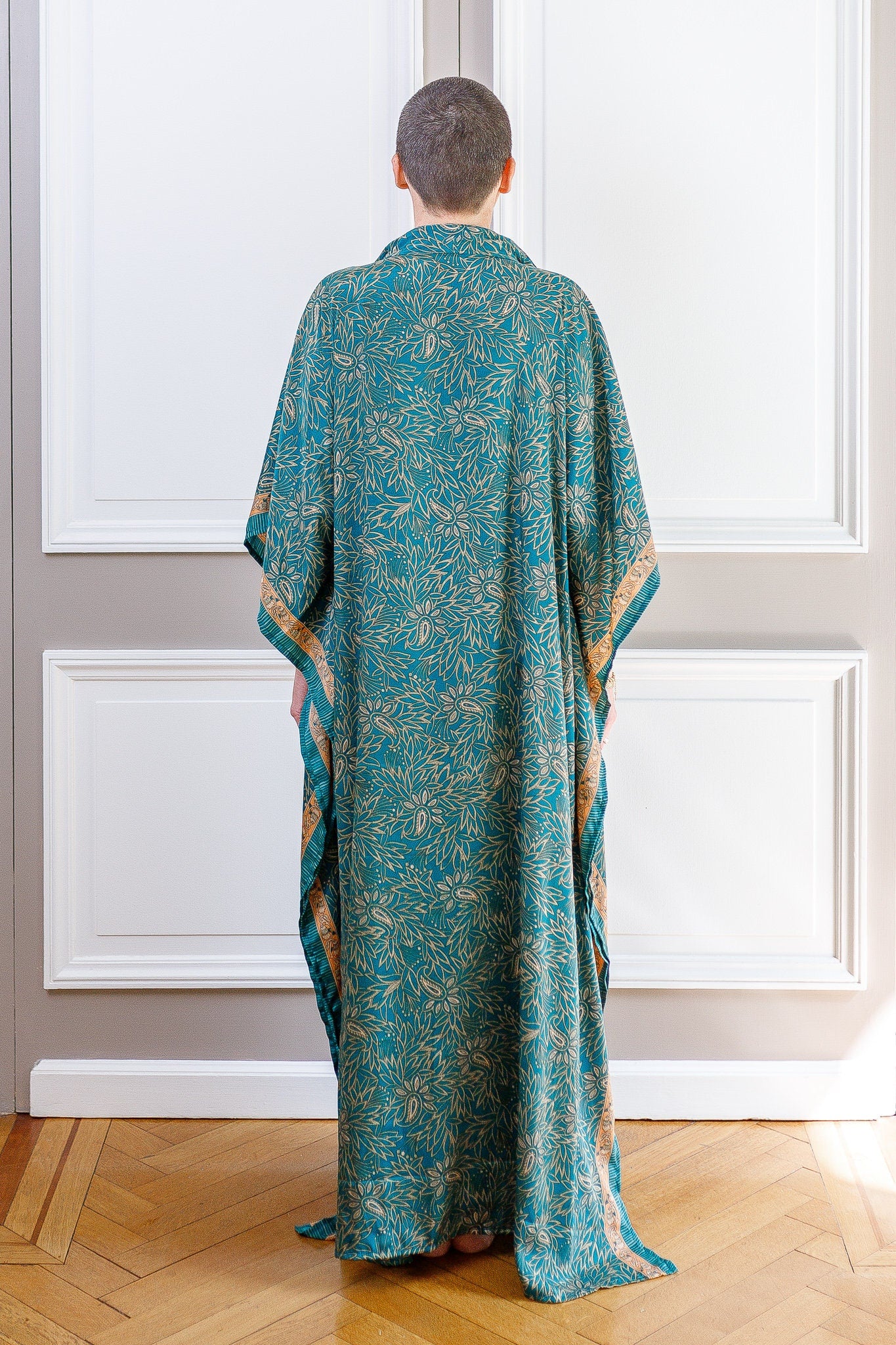 Modern Oversize Silk Kaftan Maxi Dress, Silk Dress, Loose Dress, Home Dress, Plus Size Dress