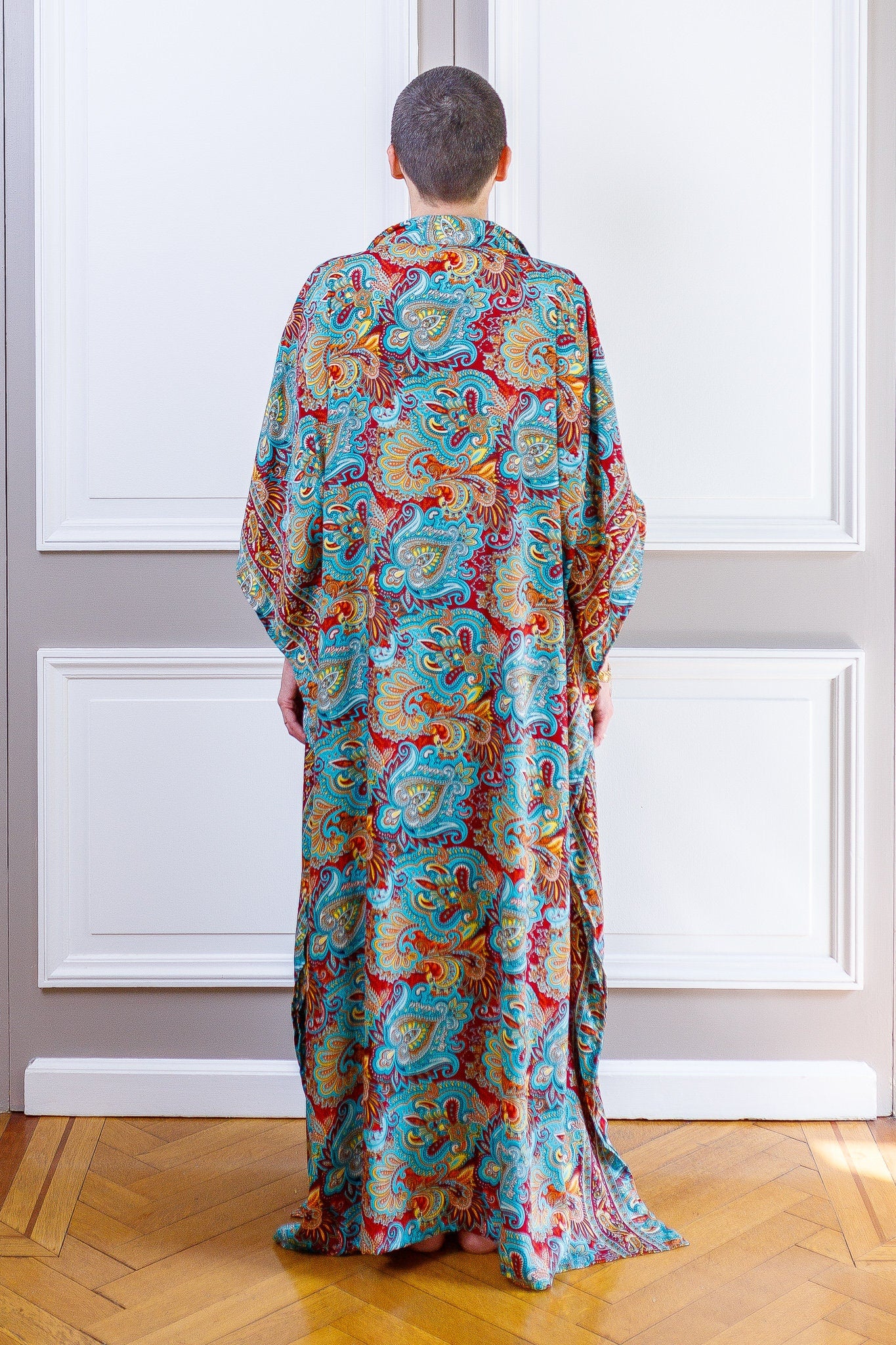 Modern Oversize Silk Kaftan Maxi Dress, Silk Dress, Loose Dress, Home Dress, Plus Size Dress