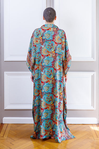 Modern Oversize Silk Kaftan Maxi Dress, Silk Dress, Loose Dress, Home Dress, Plus Size Dress