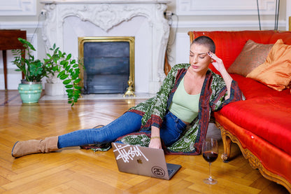 Woman silk kimono, Vintage kimono, Boho kimono, Silk dressing gown