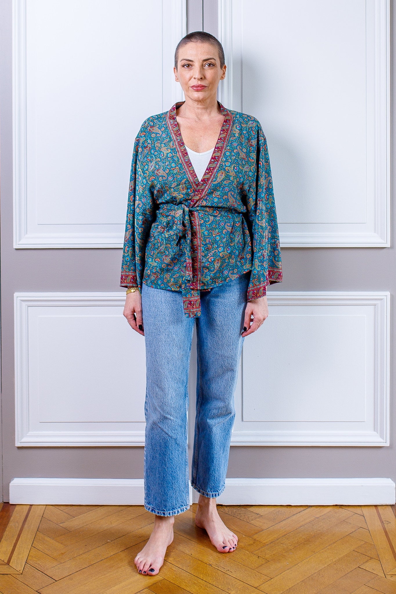 Silk kimono jacket, cardigan jacket, vintage kimono, bohemian jacket