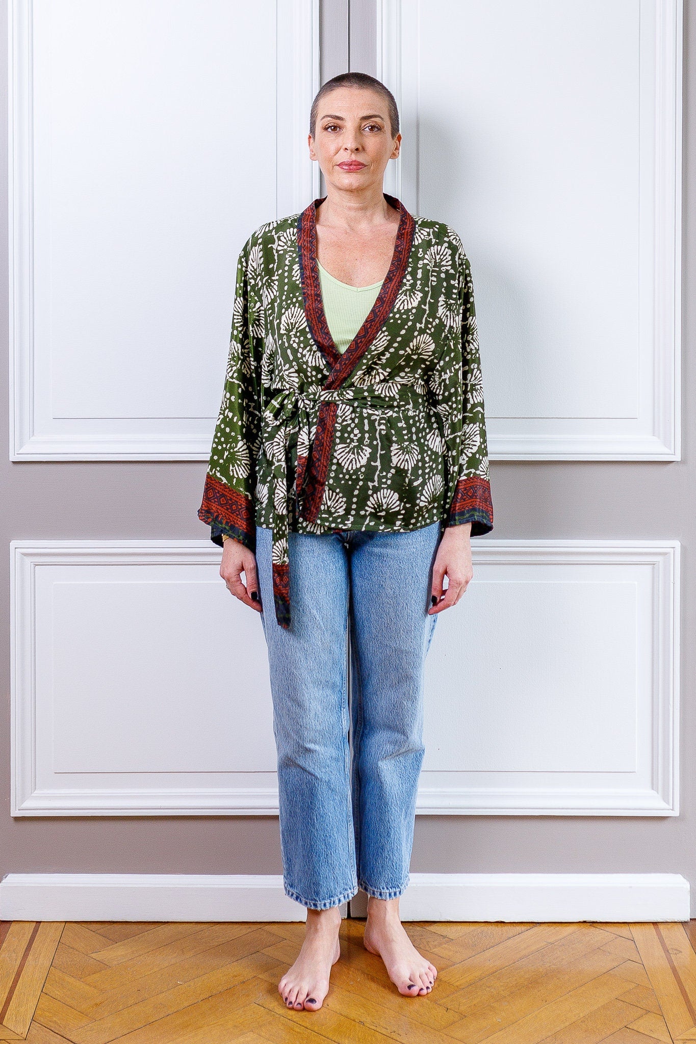 Silk kimono jacket, cardigan jacket, vintage kimono, bohemian jacket