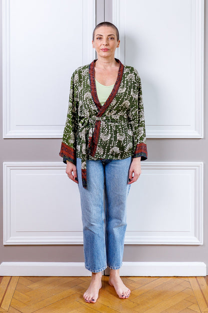Silk kimono jacket, cardigan jacket, vintage kimono, bohemian jacket