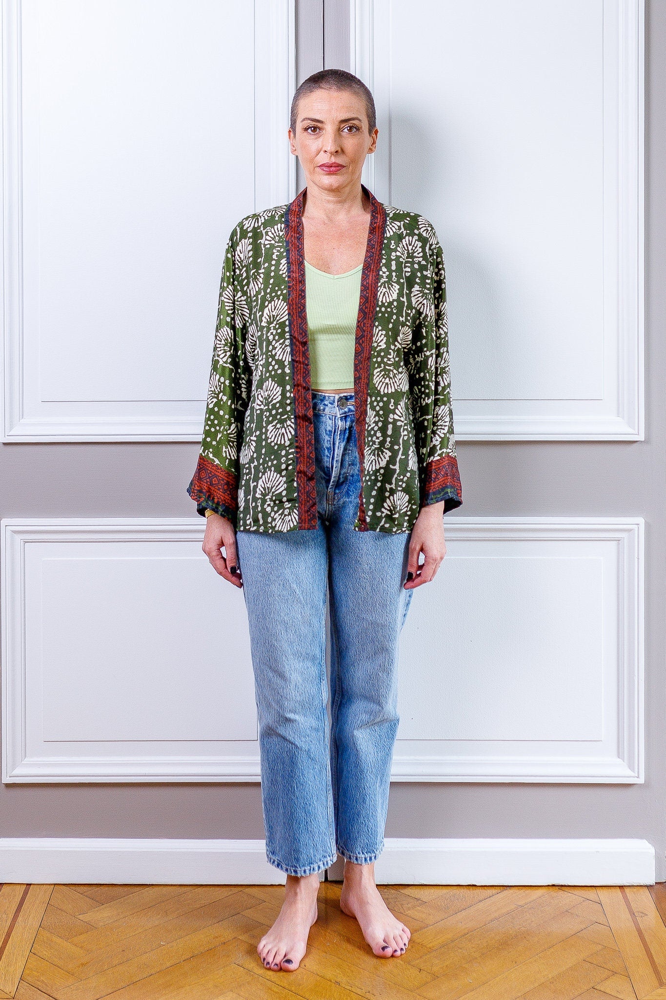 Silk kimono jacket, cardigan jacket, vintage kimono, bohemian jacket