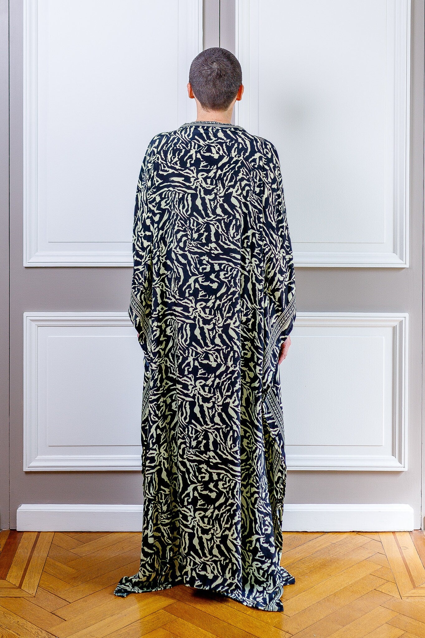 Modern Oversize Silk Kaftan Maxi Dress, Silk Dress, Loose Dress, Home Dress, Plus Size Dress