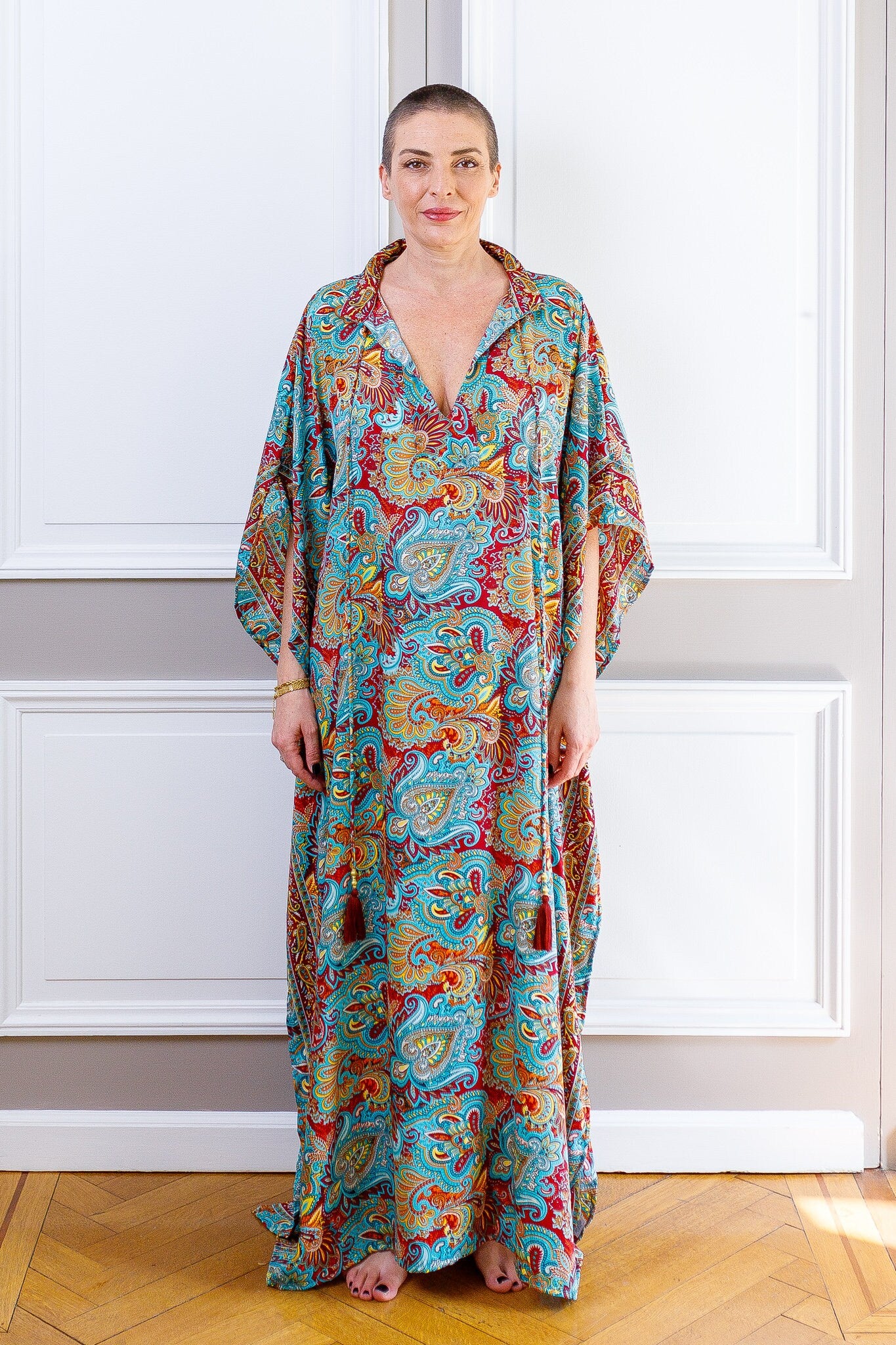 Modern Oversize Silk Kaftan Maxi Dress, Silk Dress, Loose Dress, Home Dress, Plus Size Dress