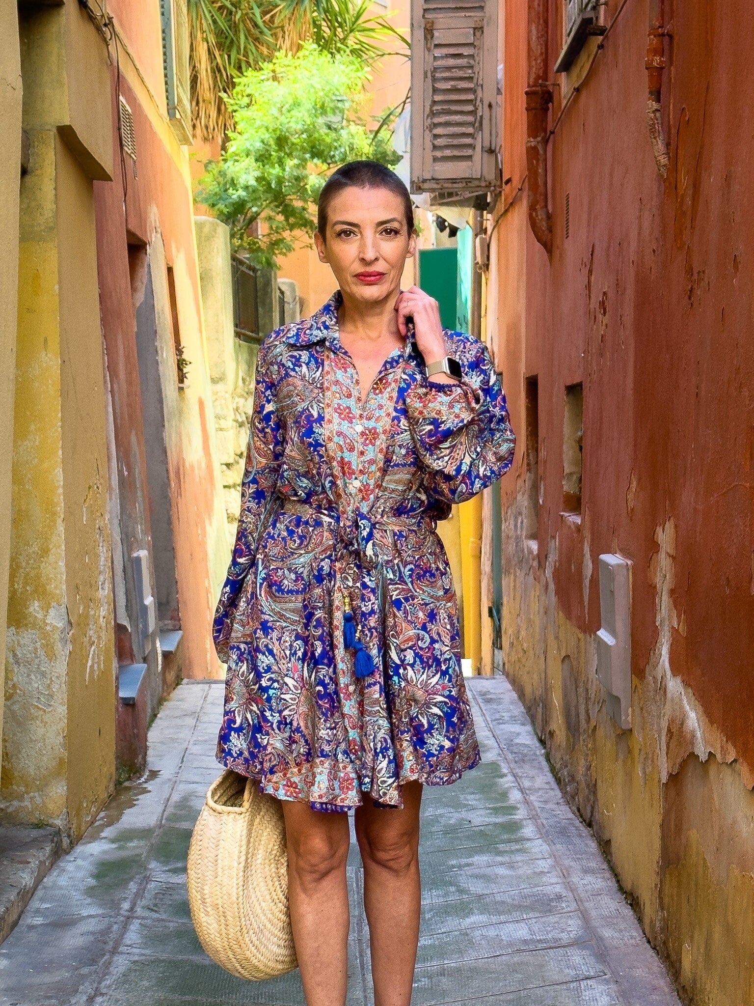 Silk babydoll short dress, Vintage silk dress, Lolita dress, Short shirt dress, Puffed sleeve summer dress, Maxi collar shirt dress