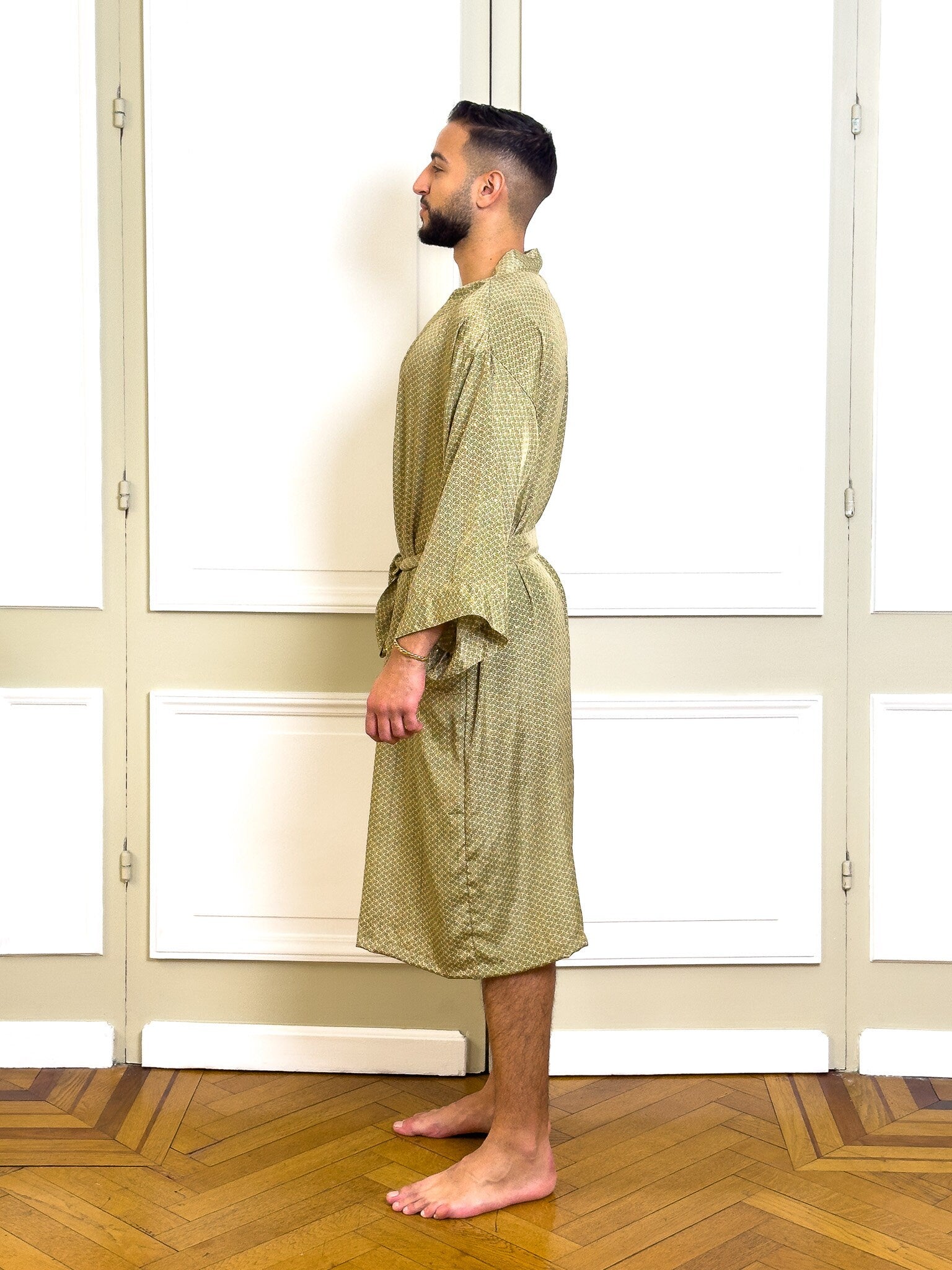 Bohemian men's silk kimono, kimono for him, silk bathrobe, dressing gown, gift for him