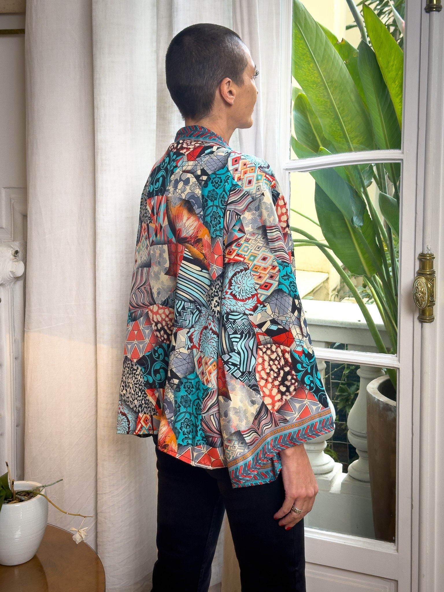 Veste kimono en soie, veste cardigan, kimono vintage, veste boho, cadeau de Noël, cadeau pour elle