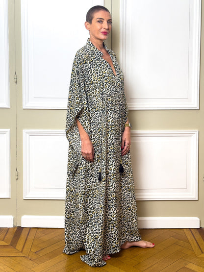 Oversize Silk Modern Kaftan Maxi Dress, Silk Dress, Loose Dress, Lounge Dress, Plus Size Dress, Christmas Gift