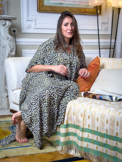Oversize Silk Modern Kaftan Maxi Dress, Silk Dress, Loose Dress, Lounge Dress, Plus Size Dress, Christmas Gift