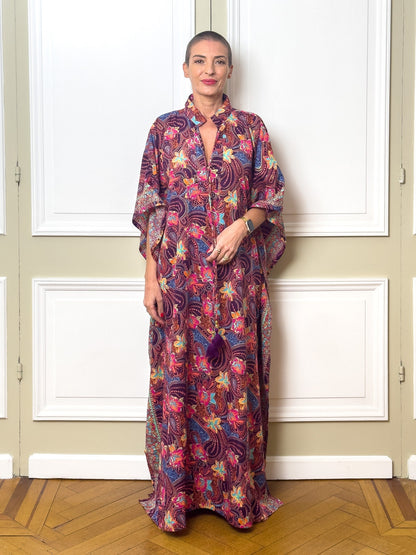 Oversize Silk Modern Kaftan Maxi Dress, Silk Dress, Loose Dress, Lounge Dress, Plus Size Dress, Christmas Gift